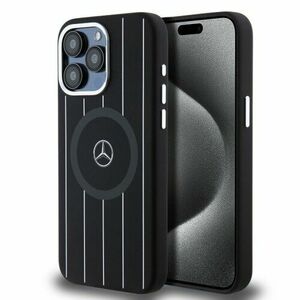 Mercedes Liquid Silicon Stripes Pattern MagSafe Zadní Kryt pro iPhone 15 Pro Max Black vyobraziť