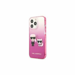 Puzdro Karl Lagerfeld iPhone 13 Pro KLHCP13LTGKCP pink hard case Karl & Choupette Head Gradient vyobraziť