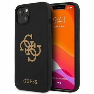Guess case for iPhone 13 Mini 5, 4" GUHCP13SLS4GGBK black hard case Silicone 4G Logo vyobraziť