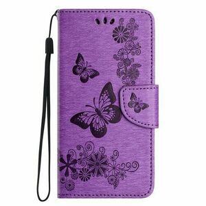 Puzdro Mezzo Book Samsung Galaxy A15 4G/5G, vzor lietajúce motýle - fialové vyobraziť