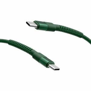 mobilNET pletený kábel 2x Type-C 60W 1M 3A, zelený vyobraziť