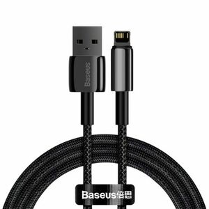 Baseus Tungsten kábel USB / Lightning 2.4A 2m, čierny (CALWJ-A01) vyobraziť