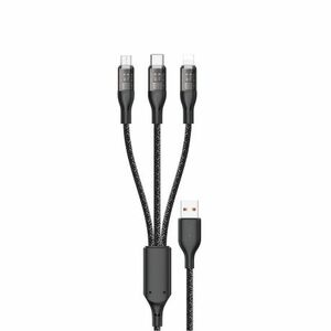 Dudao L22X 3in1 kábel USB - USB-C / microUSB / Lightning 120W, šedý vyobraziť