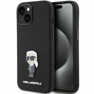 Karl Lagerfeld Silicone Ikonik kryt na iPhone 15, čierny vyobraziť