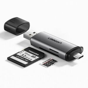 Ugreen CM184 adaptér USB-C TF + čítačka kariet SD / microSD, sivá (50706) vyobraziť