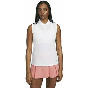 Nike Dri-Fit Victory Womens Sleeveless Golf Polo White/Black S Polo košeľa vyobraziť