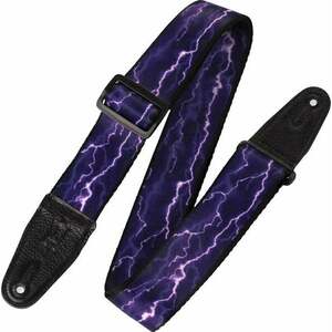 Levys MP-18 Print Series 2" Polyester Guitar Strap Purple Lightning vyobraziť