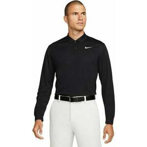 Nike Dri-Fit Victory Solid Mens Long Sleeve Polo Black/White M vyobraziť