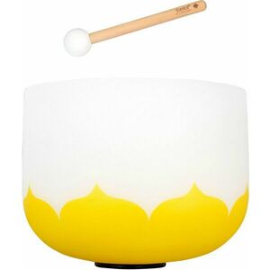 Sela 10" Crystal Singing Bowl Lotus 440 Hz E - Yellow (Solar Plexus Chakra) incl. 1 Wood Mallet vyobraziť