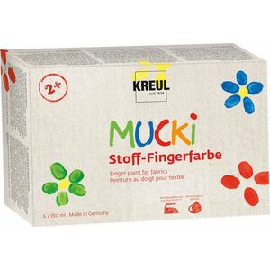 Kreul MUCKI Finger Paint for Fabrics Sada prstových farieb 6 x 150 ml vyobraziť