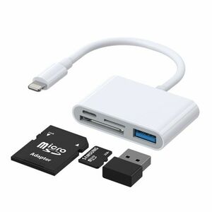 Joyroom S-H142 čítačka kariet SD / TF / USB OTG / Lightning, biela (S-H142) vyobraziť