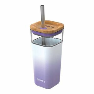 Quokka Liquid Cube pohár so slamkou 540 ml, lilac gradient vyobraziť