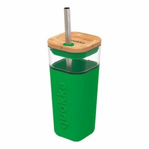 Quokka Liquid Cube pohár so slamkou 540 ml, green vyobraziť