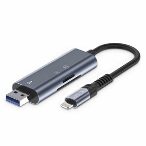 Tech-Protect Ultraboost čítačka kariet USB / Lightning / SD / Micro SD, šedá vyobraziť