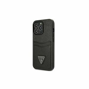 Guess case for IPhone 13 Pro 6, 1" GUHCP13LPSATPK hard case black Saffiano Double Card Triangle vyobraziť