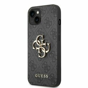Puzdro Guess PU 4G Metal Logo iPhone 14 Plus - šedé vyobraziť