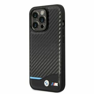 BMW M PU Carbon Blue Line Zadní Kryt pro iPhone 14 Pro Black vyobraziť