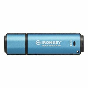 Kingston IronKey Vault Privacy 50/64GB/USB 3.2/USB-A/Modrá vyobraziť