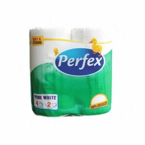 Toaletný papier Perfex plus 2vrs. biely 100% celuloza 4rolí / predaj len po balení vyobraziť