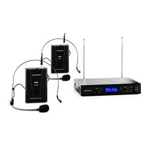 Auna Pro VHF-400 Duo 2, 2-kanálová sada VHF bezdrôtových mikrofónov, 1 x prijímač, 2 x headset mikrofón vyobraziť