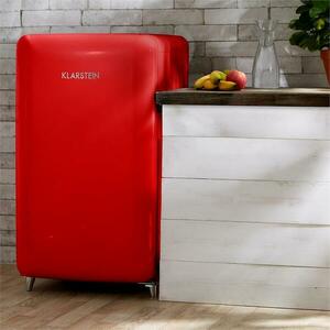 Klarstein PopArt-Bar červená chladnička, 136l retro dizajn, 3 poschodia, priečinok na zeleninu, A+ vyobraziť