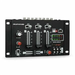 Auna Pro DJ-21 DJ-mixér mixážny pult, USB, čierna farba vyobraziť