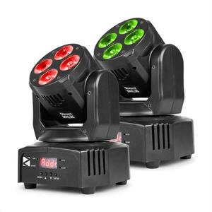 Beamz MHL36, movinghead, pohyblivá hlavica, LED efekt, 2 kusy, 4 x 9W, RGBW, 4v1 LED, 4 show, čierna farba vyobraziť