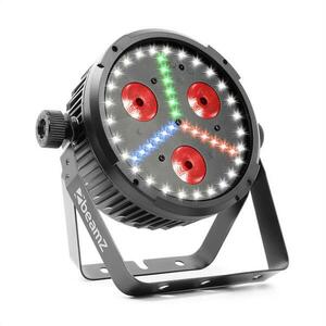 Beamz BX30, PAR LED reflektor 3x10W 4in1, 27x SMD W, 18x SMD RBG LEDs, čierna farba vyobraziť