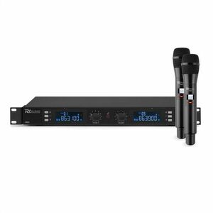 Power Dynamics PD632H 2X, 20-kanálová sada UHF bezdrôtových mikrofónov, 2 x ručný mikrofón, čierna vyobraziť