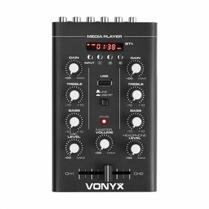 Vonyx STM500BT, 2-kanálový DJ mixér, bluetooth, MP3 prehrávač, USB port, čierny vyobraziť