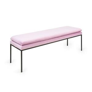 Besoa Eloise, čalúnená lavica, penová výplň, polyesterový poťah, zamat, oceľ, ružová vyobraziť
