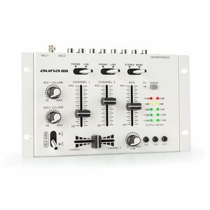 Auna Pro TMX-2211, MKII, DJ-Mixer, 3/2 kanálov, crossfader, talkover, montáž na rack, biely vyobraziť