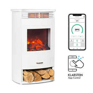 Klarstein Bormio Smart, elektrický krb, 950/1900W, teplomer, týždňový časovač, biely vyobraziť