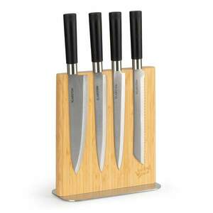 Klarstein Stojan na nože, rovný, magnetický, na 8-12 nožov, bambus, nerezová oceľ vyobraziť