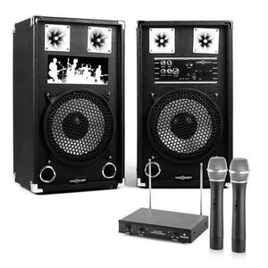 Electronic-Star Karaoke Set "STAR-10A" PA reproduktory, bezdrôtový mikrofón, 600W vyobraziť