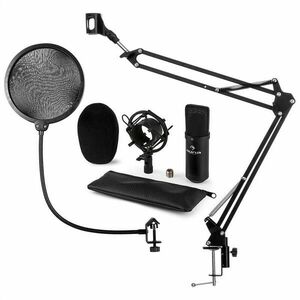 Auna CM001B mikrofónová sada V4, čierna, kondenzátorový mikrofón, mikrofónové rameno, pop filter vyobraziť