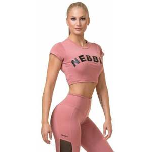 Nebbia Short Sleeve Sporty Crop Top Old Rose S Fitness tričko vyobraziť