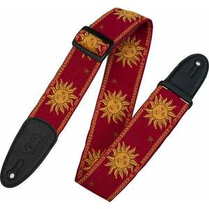 Levys MPJG-SUN-RED Print Series 2" Sun Design Jacquard Weave Guitar Strap Red vyobraziť