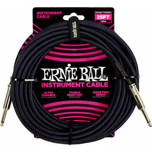 Ernie Ball Braided Straight Straight Inst Cable Fialová 7, 5 m Rovný - Rovný vyobraziť