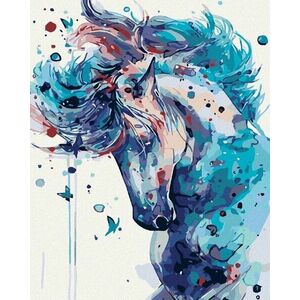 Zuty Diamantové maľovanie Tmavomodrý abstraktný kôň vyobraziť