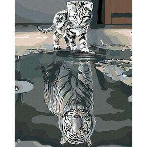 Zuty Diamantové maľovanie Mačička alebo tiger vyobraziť