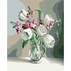Zuty Diamantové maľovanie Biele tulipány vyobraziť