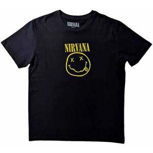 Nirvana Tričko Yellow Smiley Flower Sniffin' Unisex Black XL vyobraziť