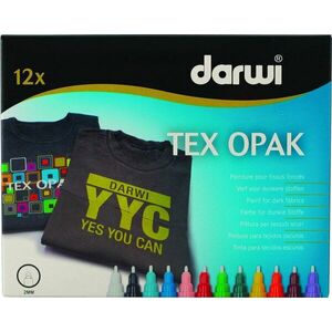 Darwi Tex Fabric Opak Marker Set Sada textilných fixiek 12 x 6 ml vyobraziť