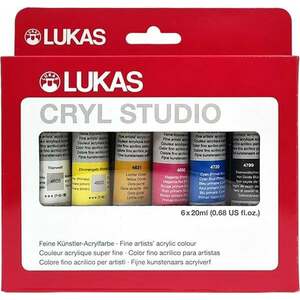 Lukas Cryl Studio Cardboard Box Sada akrylových farieb 6 x 20 ml vyobraziť