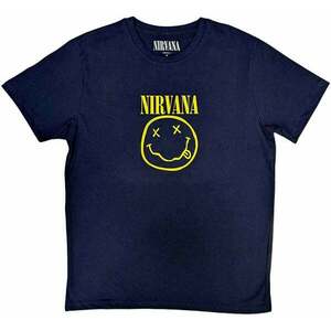 Nirvana Tričko Yellow Smiley Navy S vyobraziť
