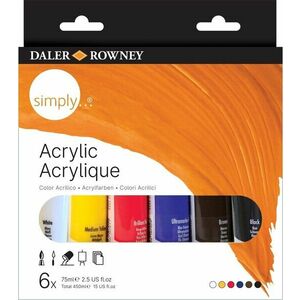 Daler Rowney Simply Acrylic Paint Sada akrylových farieb 6 x 75 ml vyobraziť