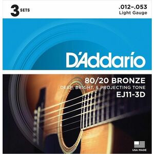 D'Addario EJ11-3D Struny pre akustickú gitaru vyobraziť