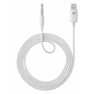Audio kabel Cellularline Aux Music Cable, konektory Ligtning + 3, 5 mm jack, MFI certifikace, bílý vyobraziť