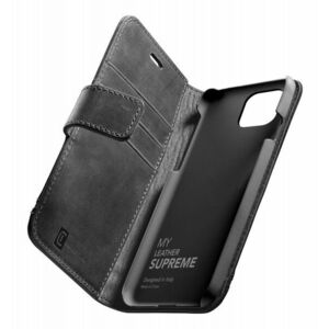 Prémiové kožené pouzdro typu kniha Cellularine Supreme pro Apple iPhone 12 Pro Max, černé vyobraziť
